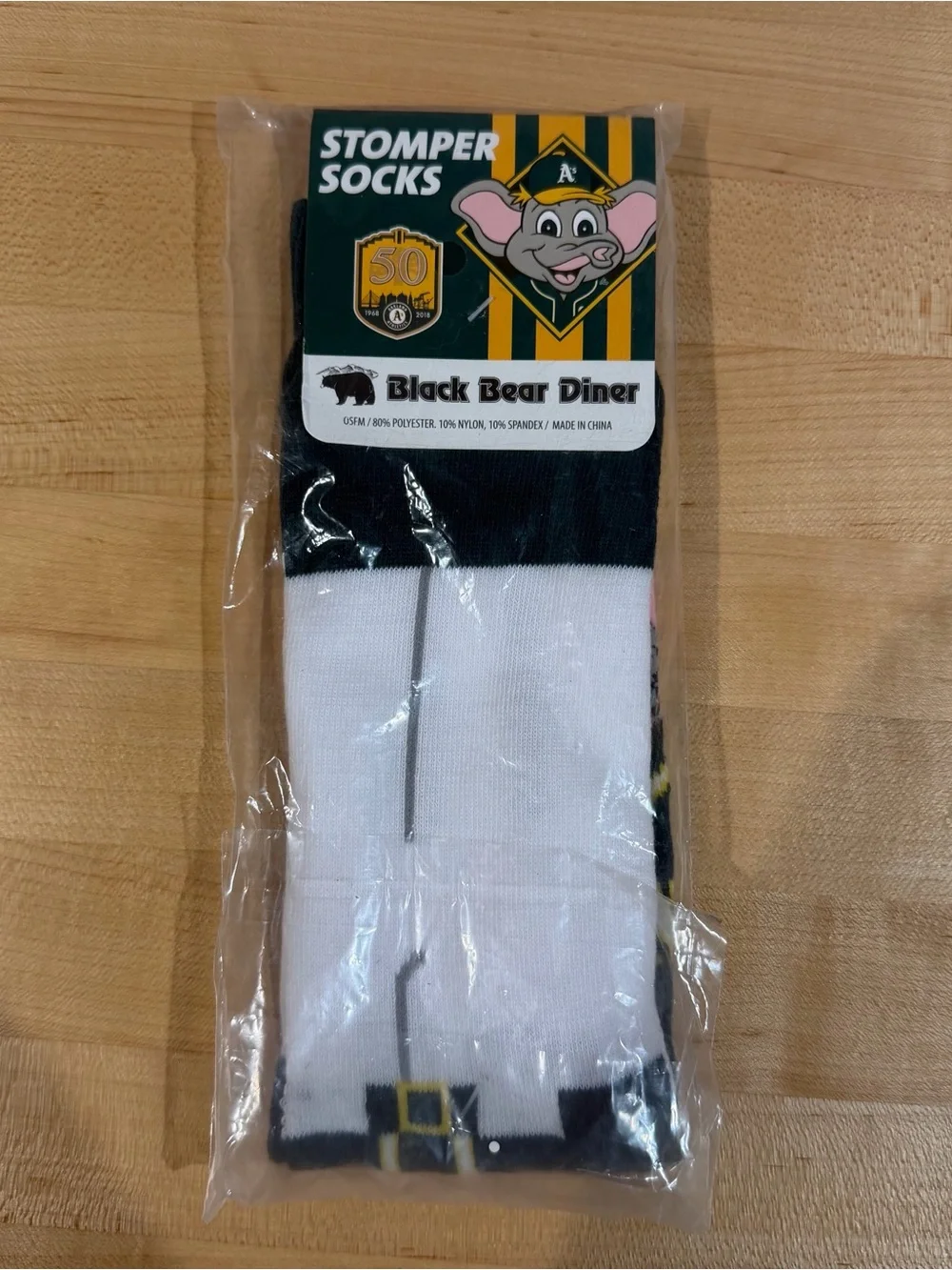 New Oakland Athletics Black Bear Diner Stomper Socks